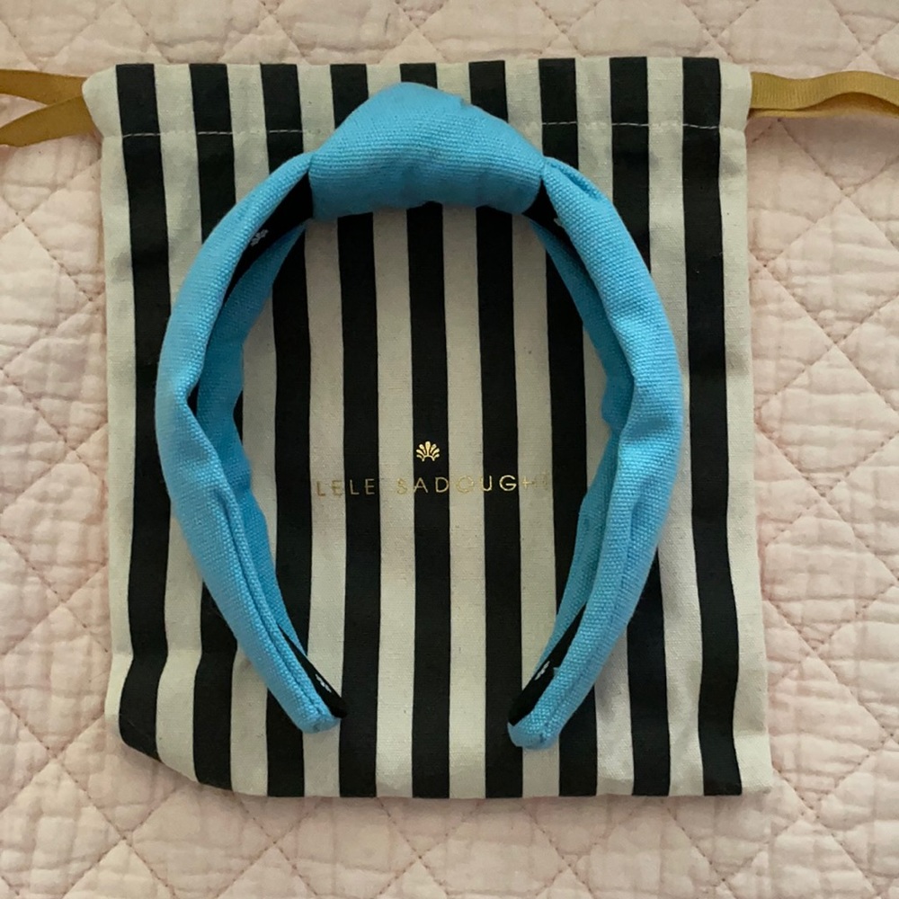 NWOT Lele Sadoughi light blue canvas headband